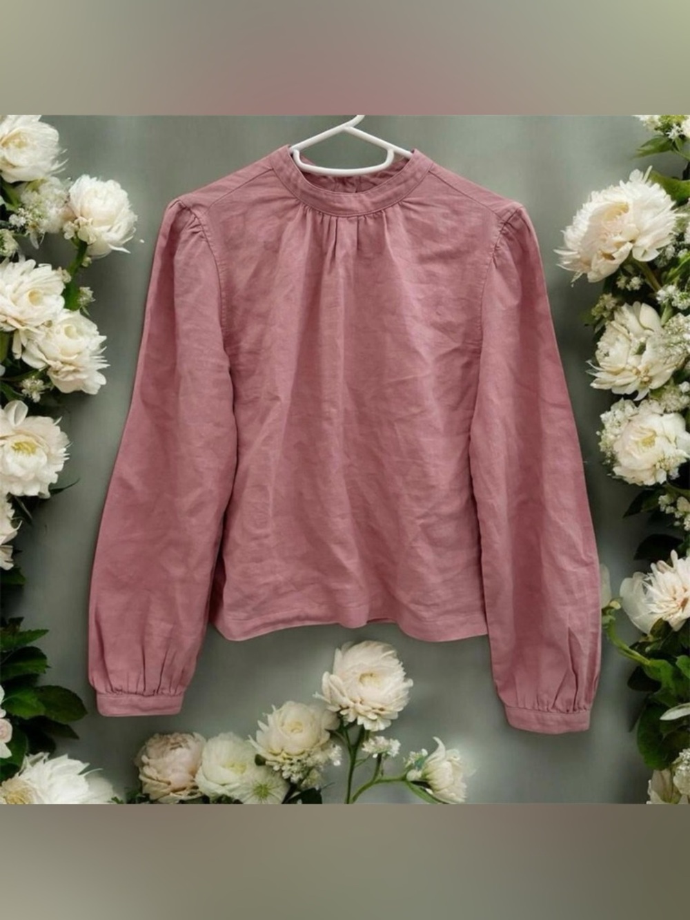 cloth & stone Dusty Rose Long-Sleeve Gathered Yoke Blouse